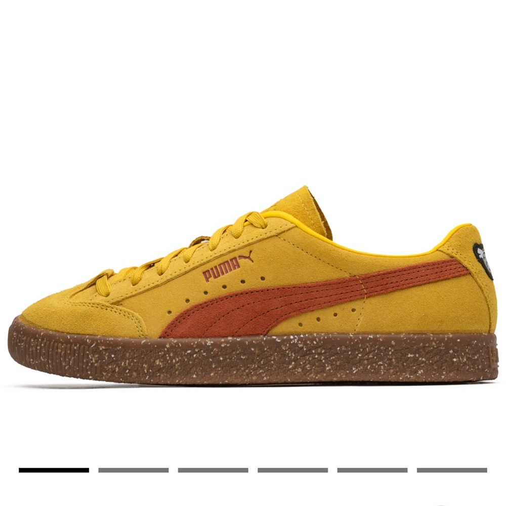Puma Vibrant Yellow Sneakers with Brown Detail